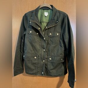 J. Crew Factory Women’s Resin-Coated Twill Field Jacket Medium